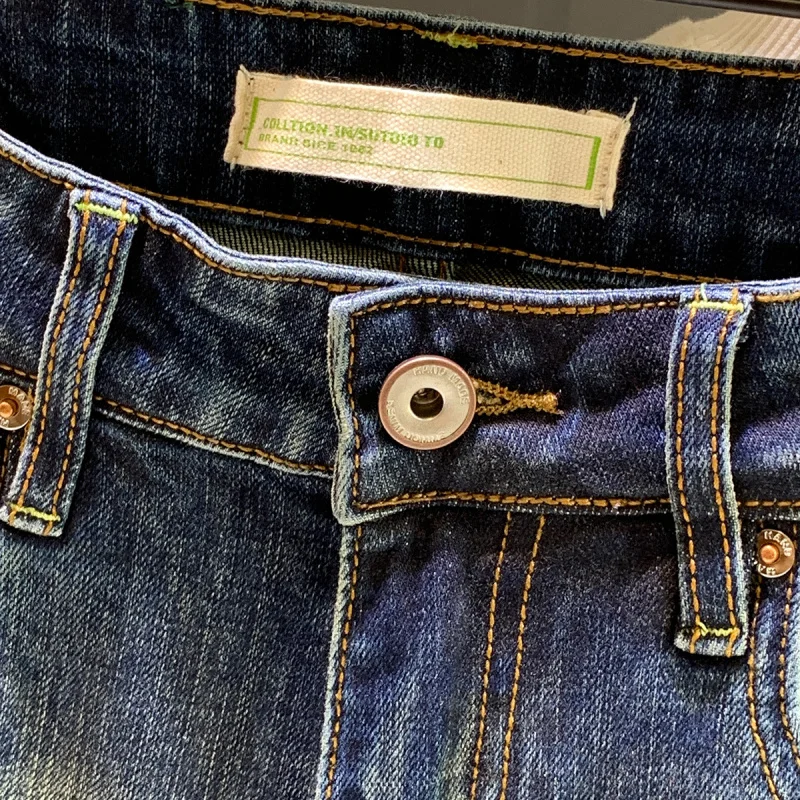 Jeans azul retrô de rua alta masculino, calça harém amarrada no tornozelo, calça papai combinando com tudo, solta, na moda, primavera e outono