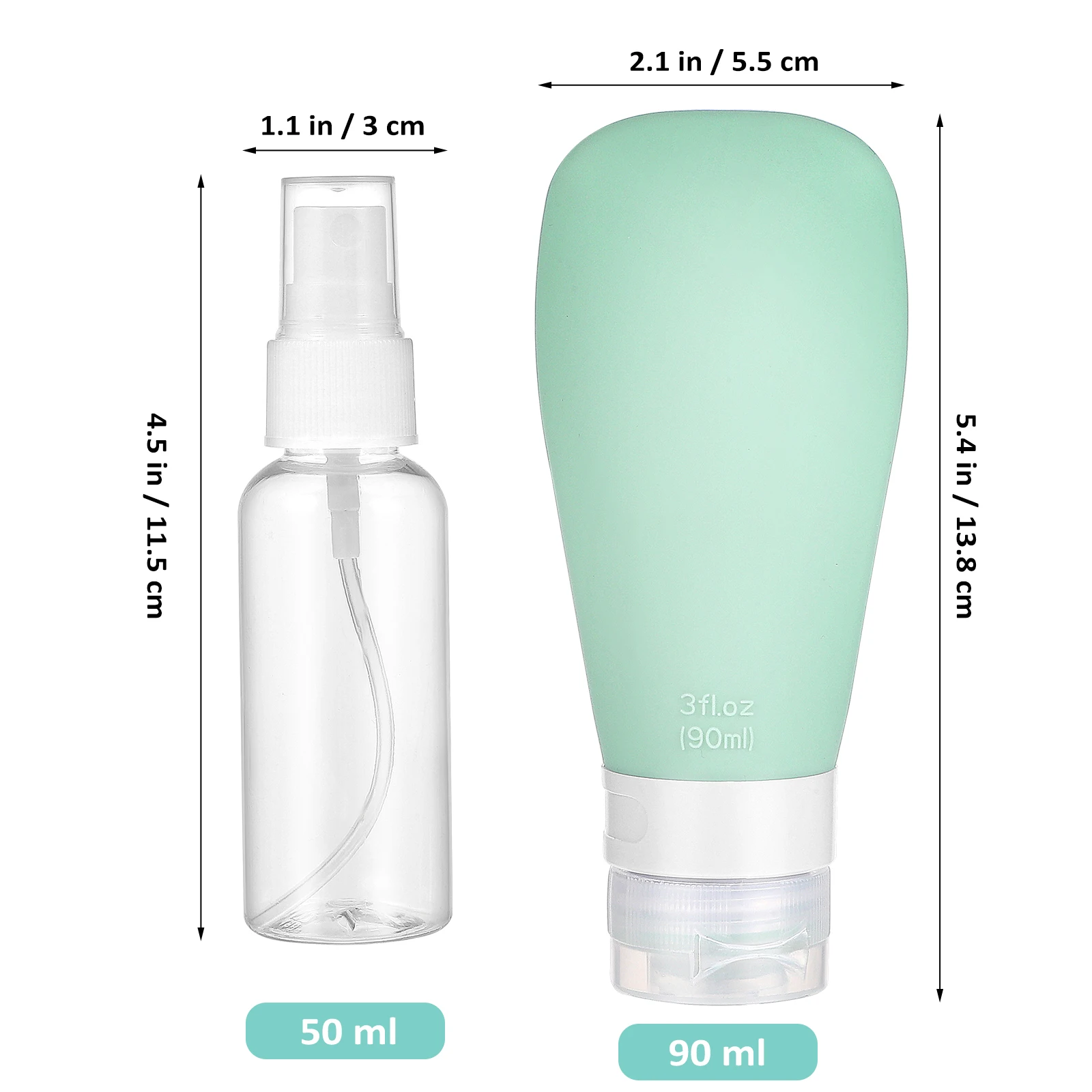 

Silicone Travel Bottles Set Squeeze Tubes Mist Spray Bottle PP Containers Toiletries Sample Shampoo Body Wash Long Lasting