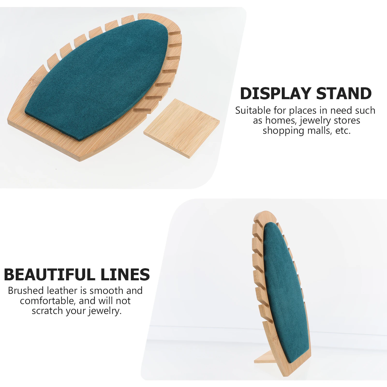 

Jewelry Wooden Stand Holder Easel Showcase Rack Display Green Necklace Organizer
