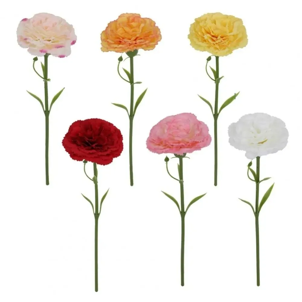 1pc Fashion Silk Artificial Carnation Flowers Realistic Soft Simulation Flowers DIY Floral Wedding Bouquet Photography Props