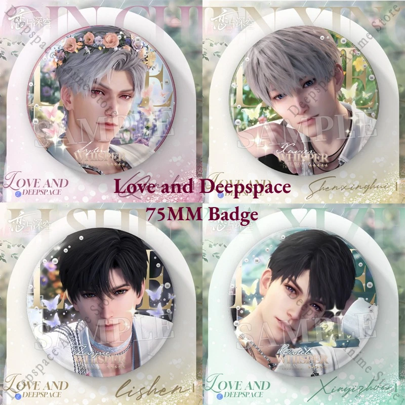 

Игра Love and Deepspace Sylus Rafayel Zayne Xavier Caleb аниме косплей весна и цветок 75 мм значок брошь эмблема булавка декор подарок