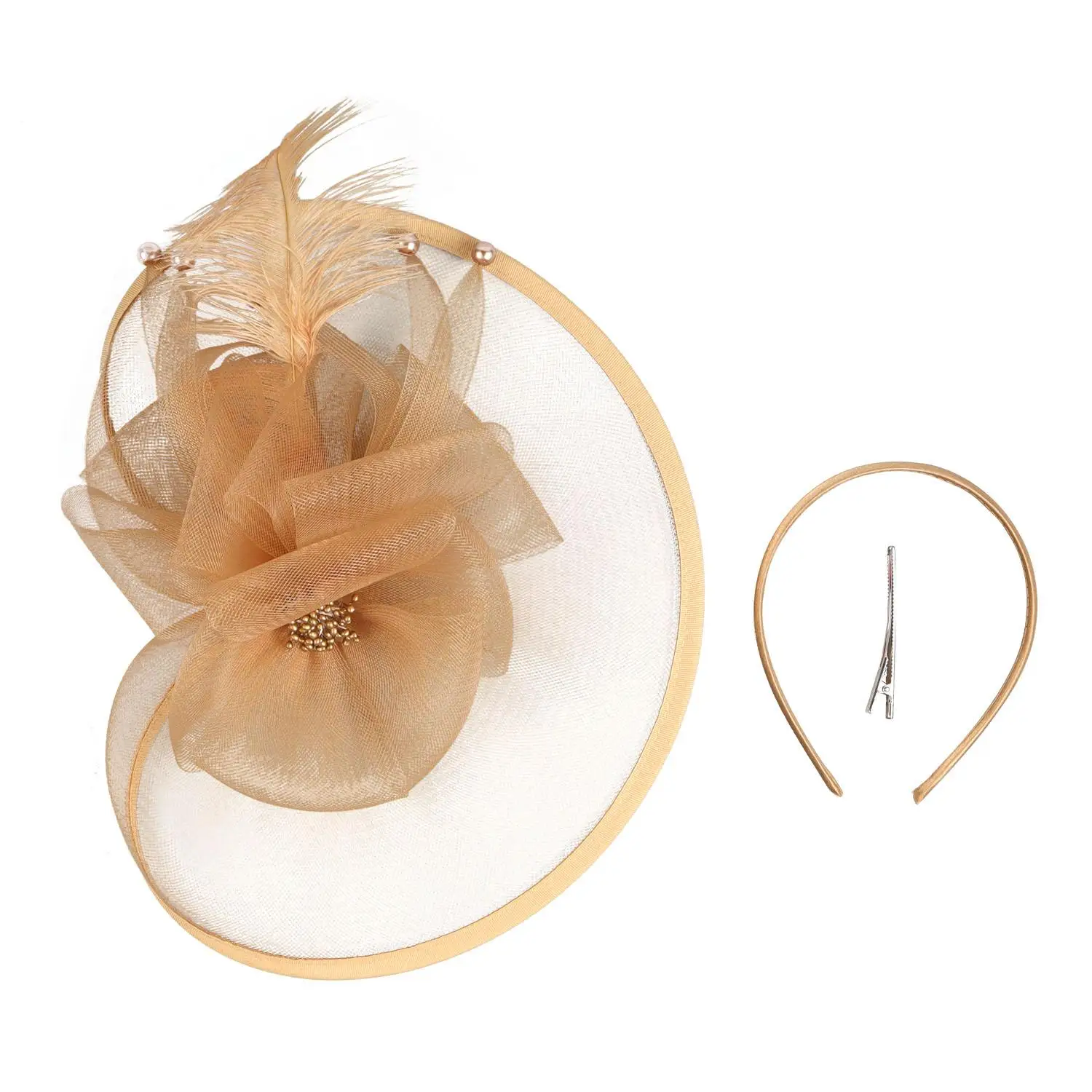 

Винтажная винтажная женская шляпа-чародей, сетчатая пряжа, элегантная сетчатая повязка на голову с перьями, головной убор для коктейля, чаепития для женщин