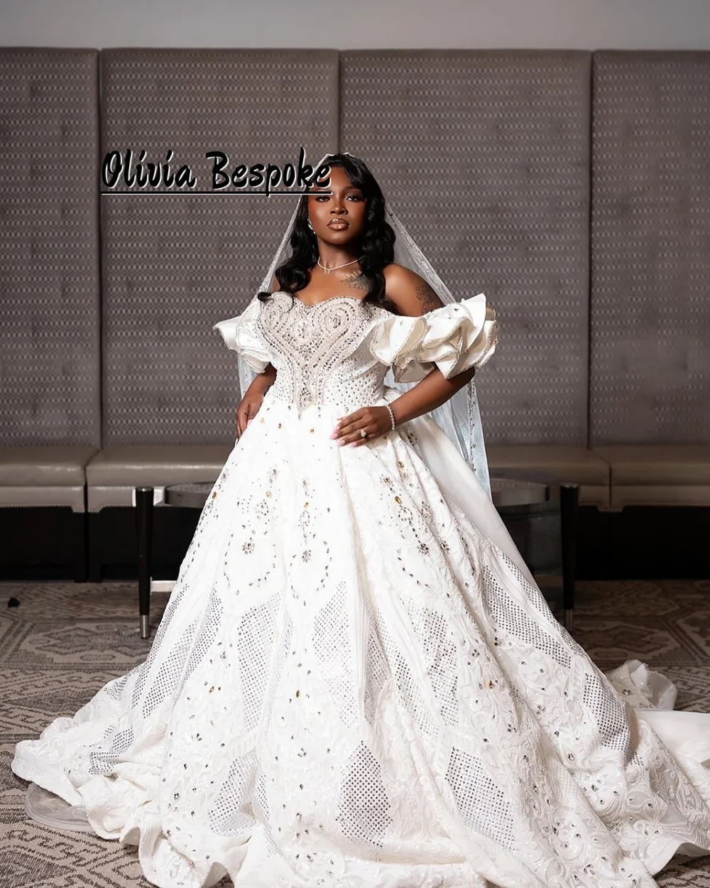 

Divine Mermaid Aso Ebi Wedding Dresses 2025 Beads Ruffles Train African Sweetheart Bridal Gown vestidos novias boda Customized