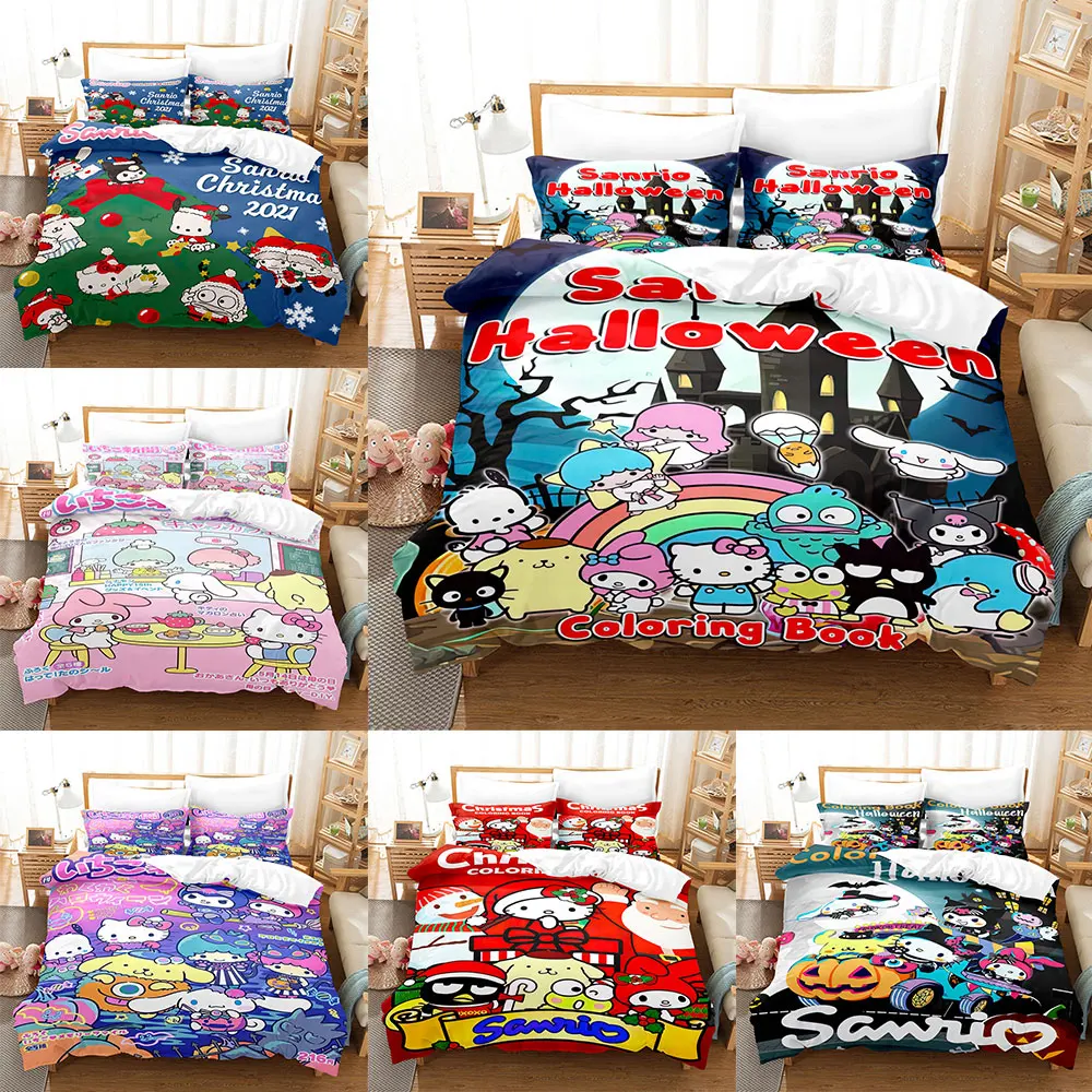 

Sanrio My Melody Kuromi Cinnamoroll Bedding Sets Comforter Quilt Bed Cover Duvet Cover Pillow Case 2-3 Pieces Sets