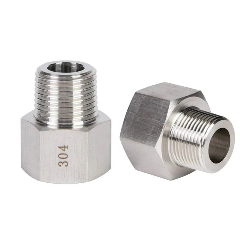 

1pcs SS304 Stainless Steel Socket High Pressure Resistant Pipe Fitting M10 M14 M16 1/8" 1/4" 3/8" 1/2" BSP Male To Female Thread