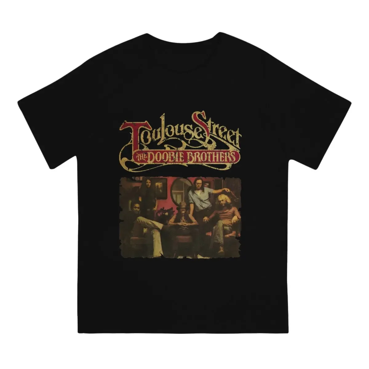 The Doobie Brothers Toulouse Street Men's T Shirts The Doobie Brothers Vintage Tees Short Sleeve T-Shirts Cotton image 2