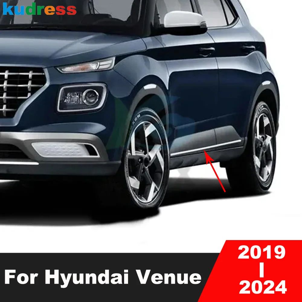 

Накладка на боковую дверь для Hyundai Venue 2019 2020 2021 2022 2023 2024, хромированная дверная панель автомобиля, полоса Streamer, аксессуары