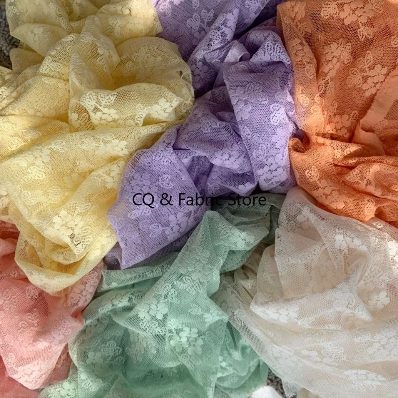 Pizzo non elasticizzato jacquard 3D ricamo floreale tessuto a rete abito da sposa gonna di garza fatta a mano camicia tovaglia tessuto