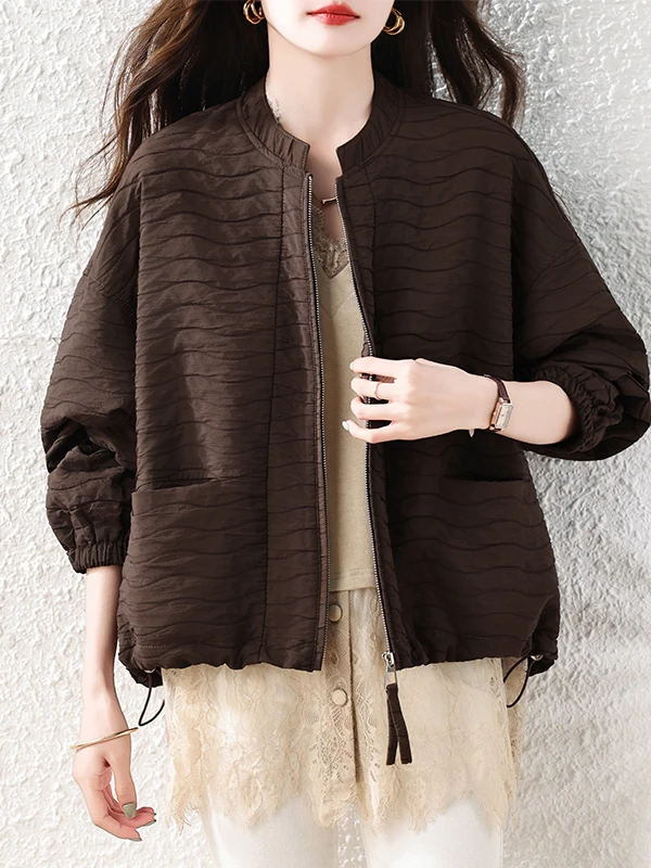 Fashionable Texture Sensation Long Sleeve Outerwear Women's Clothing Autumn 2026 New Style Versatile Elegant Chinese Brand