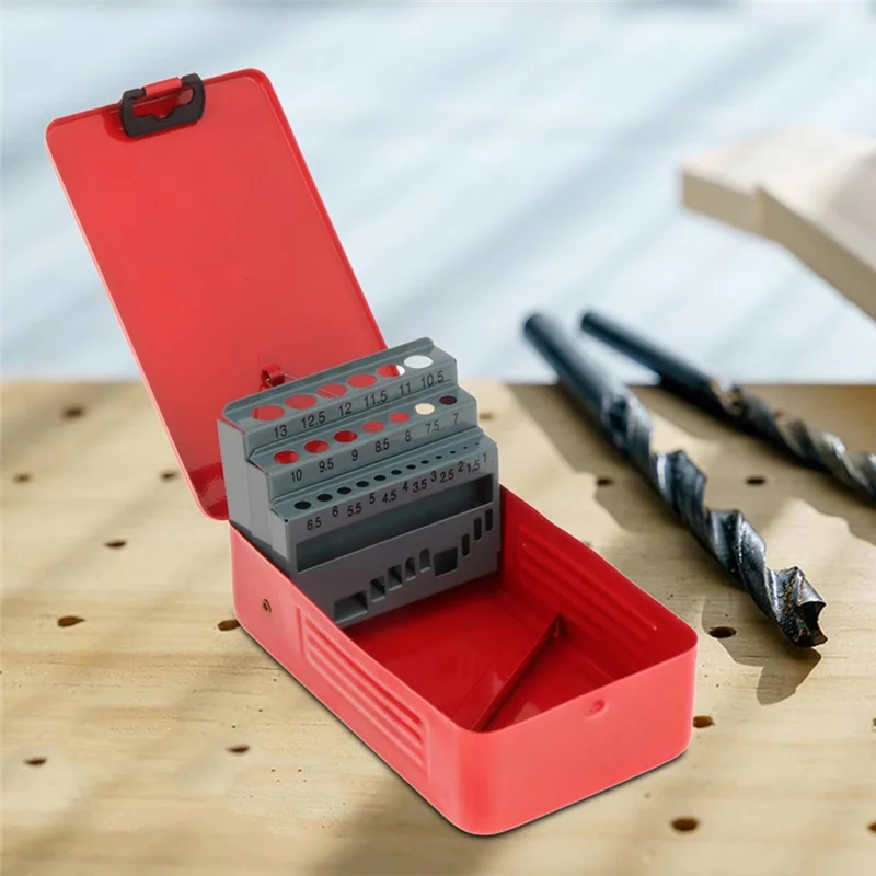 B17B 25Pcs Twist Drill Bit Case Drill Bit Dispenser Organizer, Empty Drill Bit Index Box Storage Case