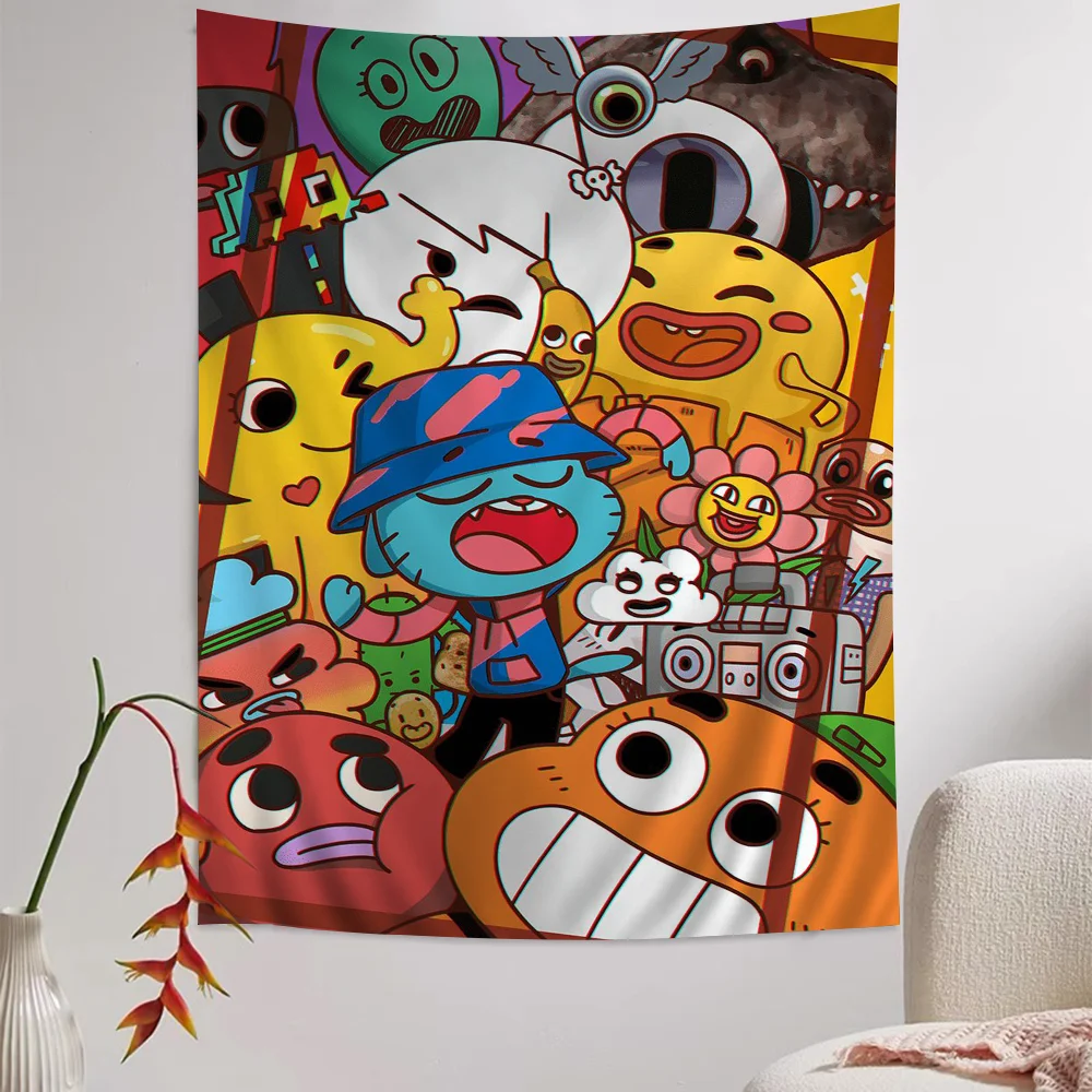 The Amazing Funny W-world Of Gumball Hippie Wall Hanging Tapestries for Living Room Home Dorm Decor Art Home Decor