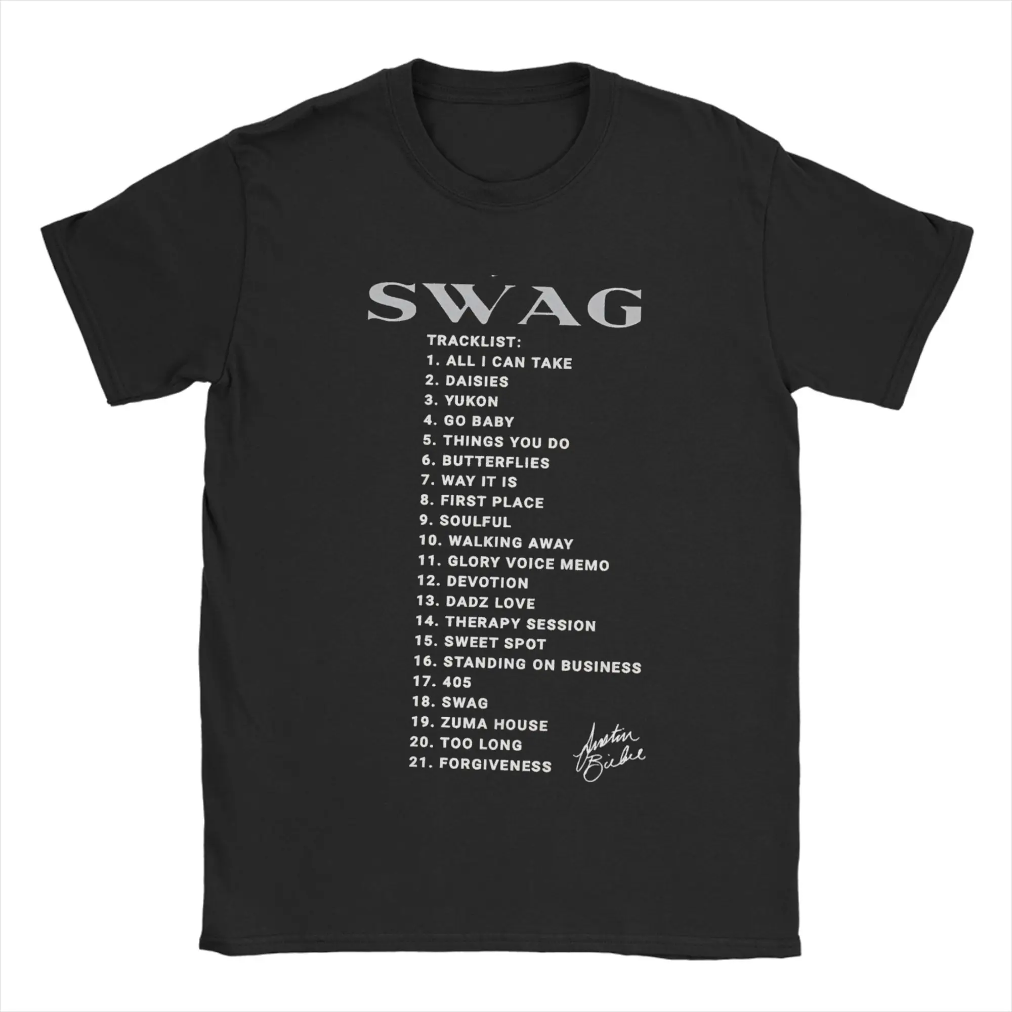 

Justin Bieber Swag Album T Shirt Canadian Singer Harajuku T-Shirts Short Sleeve Vintage Tops Beach Cotton Round Neck Clothing