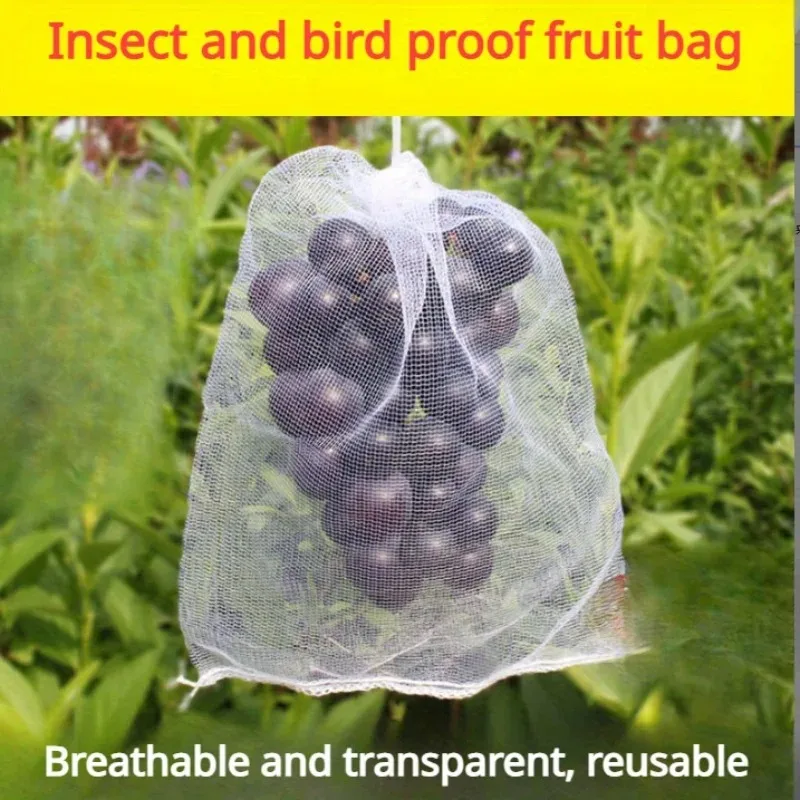 10pcs Breathable Nylon Anti Bird Insect Mesh Storage Bag Anti Fly Gauze Cover For Dried Ham Meat Strawberry Fruit Air Drying Use