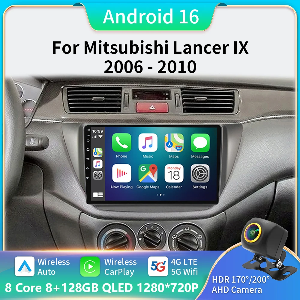

2 Din Android 13 для Mitsubishi Lancer 9 CS 2000 - 2010 автомобильное радио, мультимедийный видеоплеер, навигация GPS 4G Carplay авто стерео