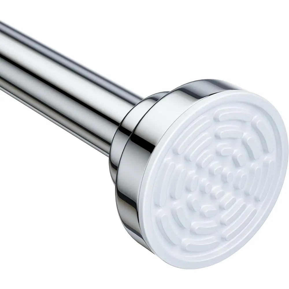

Adjustable 26-76 Inch Tension Shower Curtain Rod, Rust-Free Stainless Steel, No-Drill Installation for Bathroom and Kitchen (Sil
