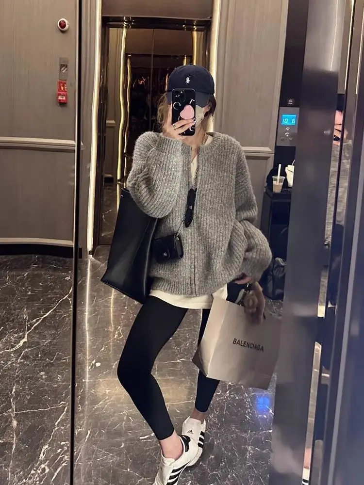 

Sweaters Jumpers Cardigans Womens Long Woman Cashmere Slim Belt Loose-Fit Coffee Date Elegant Refined Sophisticated Premium Sexy