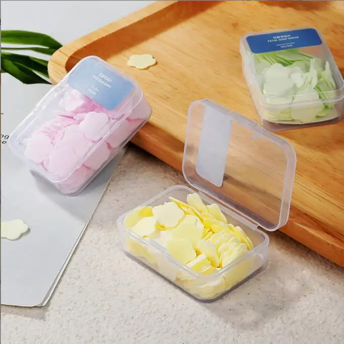 

random disinfecting soap paper Slice Case Random Color Body Hands Washing Bath Confetti Dish Foaming for Travel Cleaning