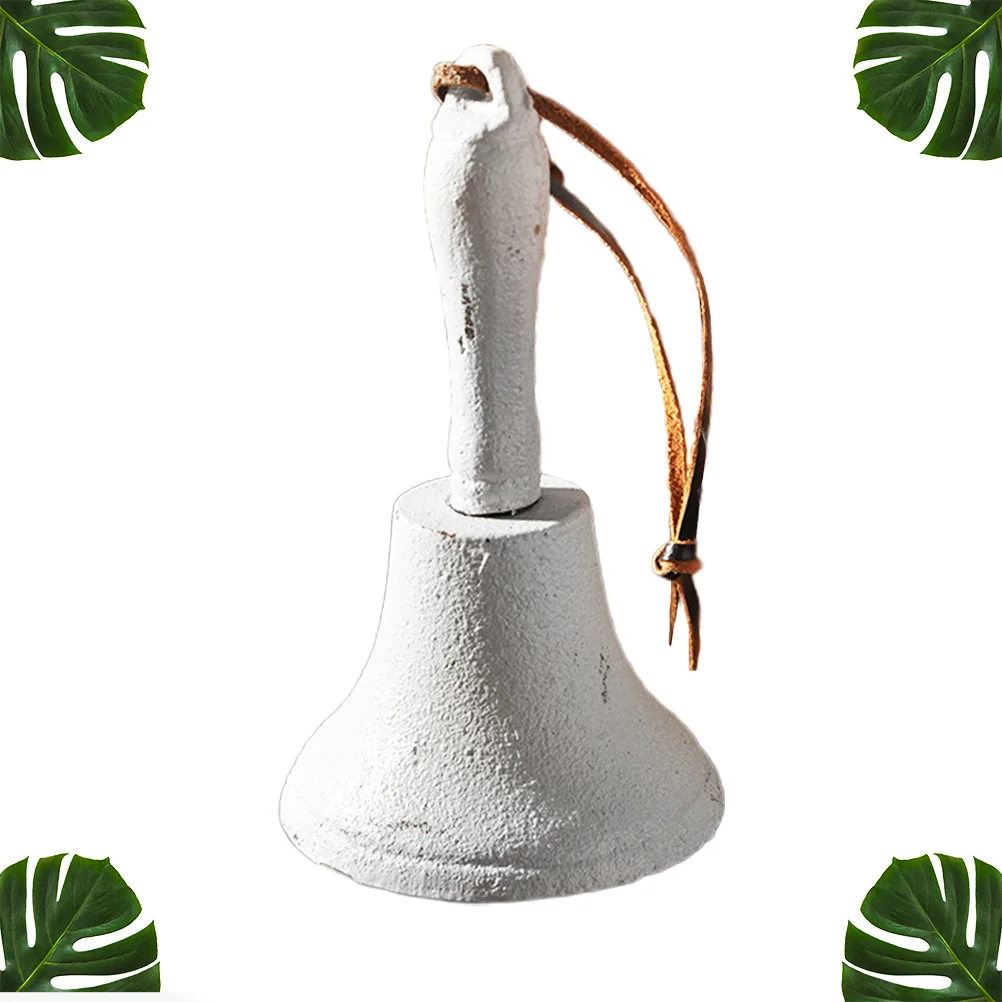 

Cast Iron Hand Bells Retro Countryside Hand Bells Iron Bells Creative Hanging Bells (White) Iron Bell