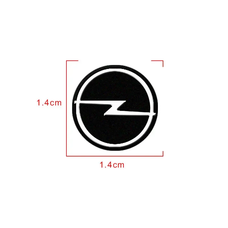 14 مللي متر الألومنيوم سيارة مفتاح بعيد شعار راديو زر سيارة ملصق صالح أوبل أسترا j g شارة كورسا d فيكترا c زافيرا أدوات السيارات