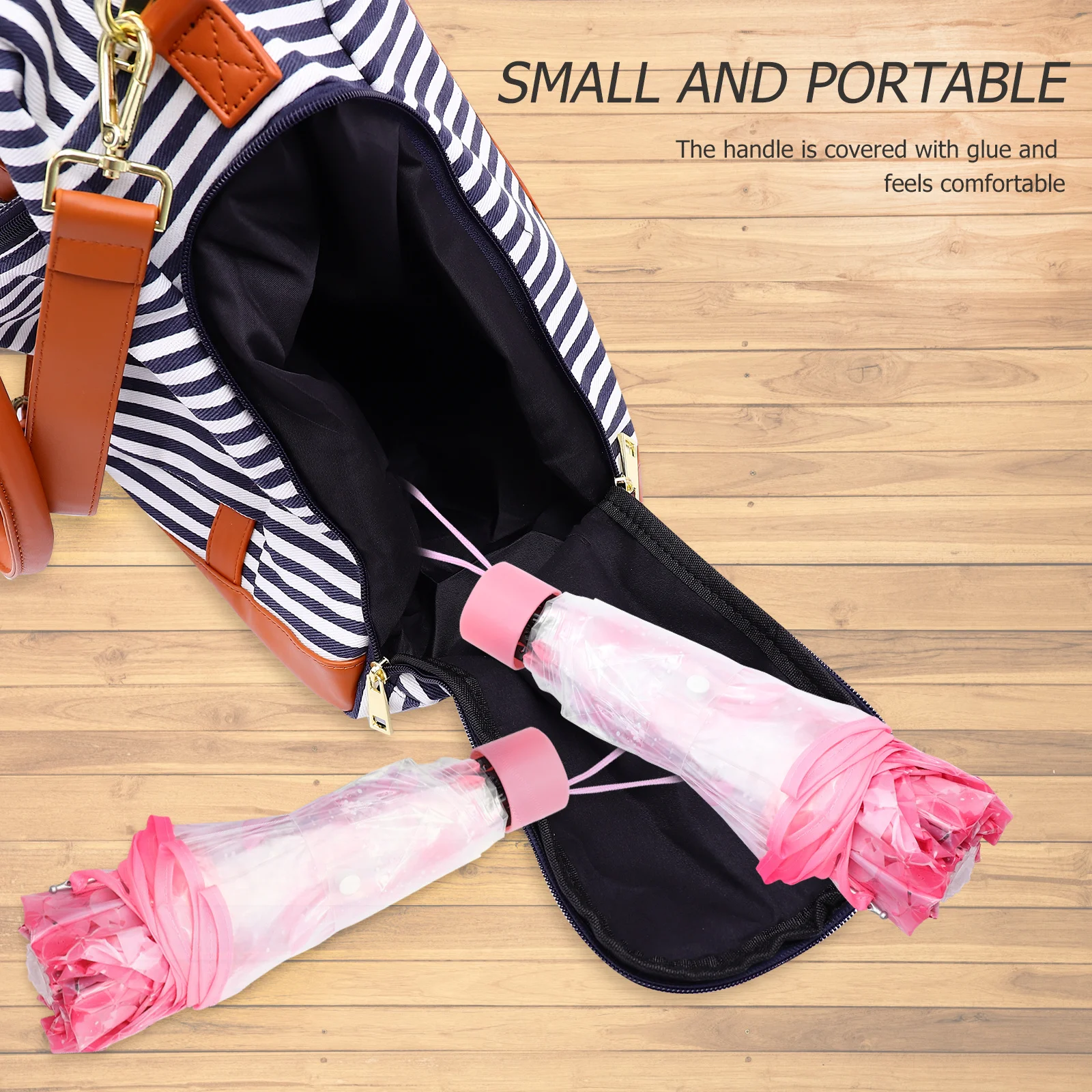 

Folding Transparent Umbrella Floral Decor Compact Lightweight Design Sun Protection Travel Raining Clear Portable Outdoor