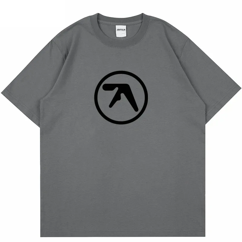 Punk Aphex Twin Print T-Shirt Oversize Hip Hop Men\'s Streetwear Harajuku T Shirt Goth Summer Top Short Sleeve Cotton Clothes Y2k