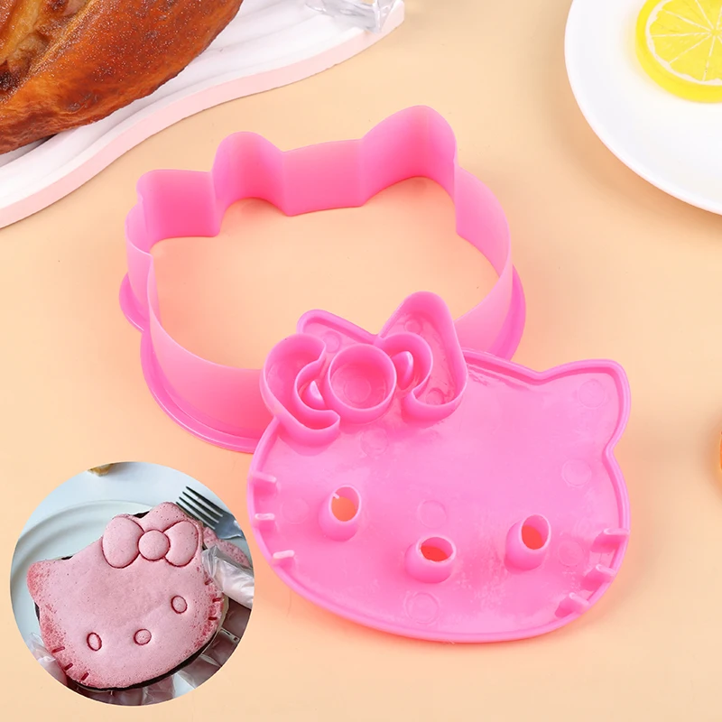 Sanrio Hellokitty Cute Creative Cartoon Pattern Rice Ball Bread Biscuit Mold Shape Diy Mold Daily Necessities