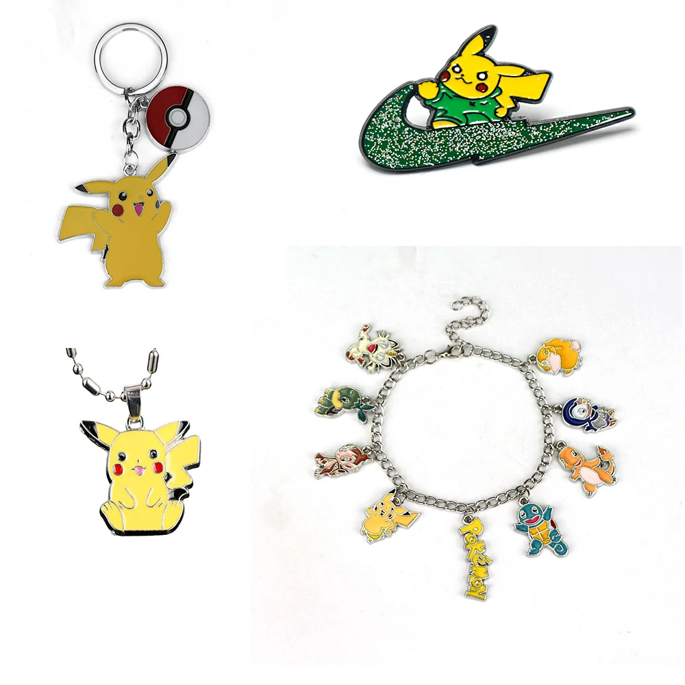 Pokemones bracelet,keychain,Enamel Brooch Metal Badge Jewelry for Clothing Backpack Accessories Pikachues Creative Gift