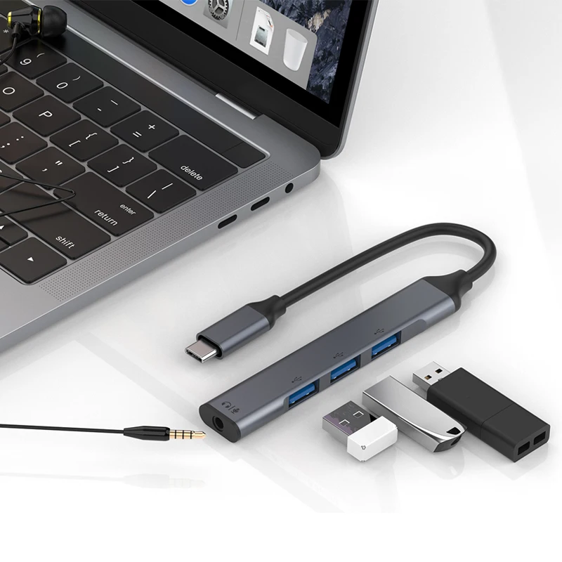 Adaptateur de hub Usb-c airies de jeu Plug and Play Station d'accueil pour ordinateur portable Câble d'extension 6 000 Ordinateur de bureau Convertisseur USB-C pour ordinateur portable