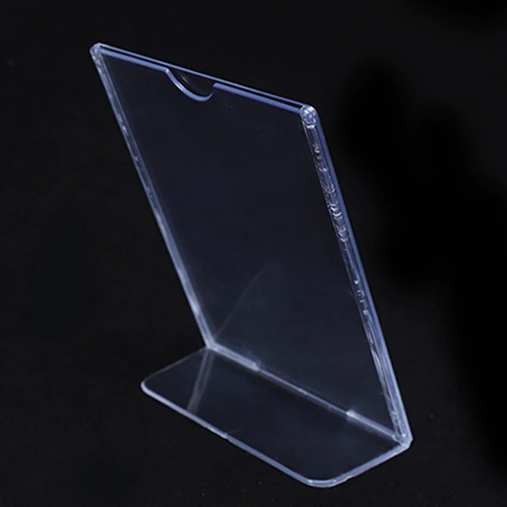 

6Pcs L Shape Acrylic Display Stand Slanted Clear Desktop Sign Holders for Menu Photo Paper Advertising in Shop Supermarket