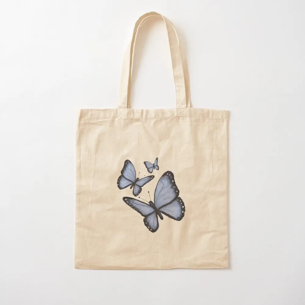 Blue Butterflies, Blue Butterfly Trio, Wildlife Art Tote Bag tote bag men great bag canvas bags Women's shopper