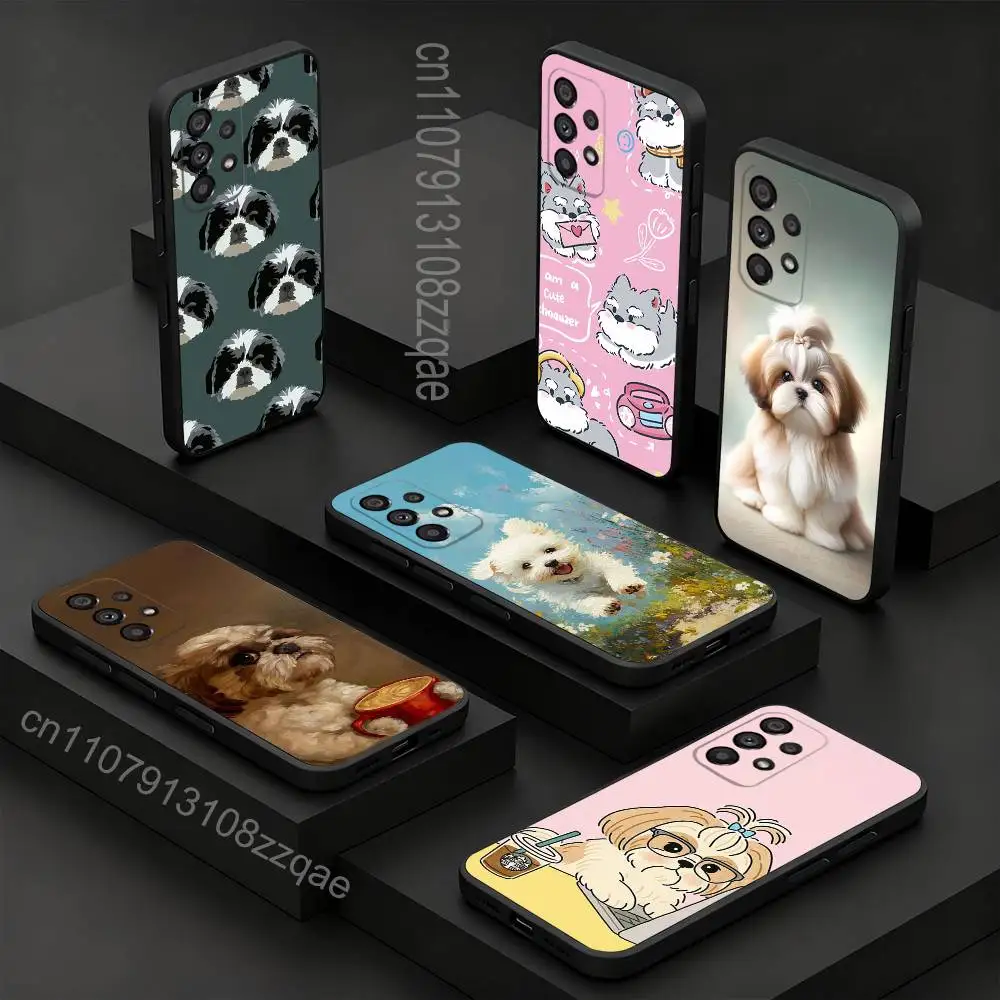 

Shih Tzu Painting Animal Cute For Samsung S 26,25,24,23,22,30,21,10,9,Ultra,Plus,Lite,FE,4,5G Black Soft Case Phone Case
