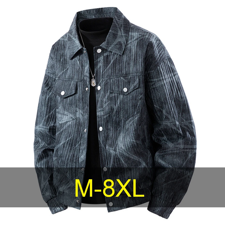 

Винтажная мужская куртка с принтом тай-дай 8XL, пальто размера плюс, мужское весенне-осеннее пальто, модная повседневная верхняя одежда на открытом воздухе