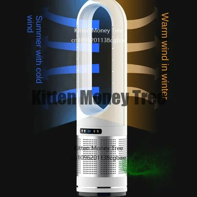 

dualpurpose cooling and heating bladeless fan, household silent small warm air heater, vertical floor standing electric