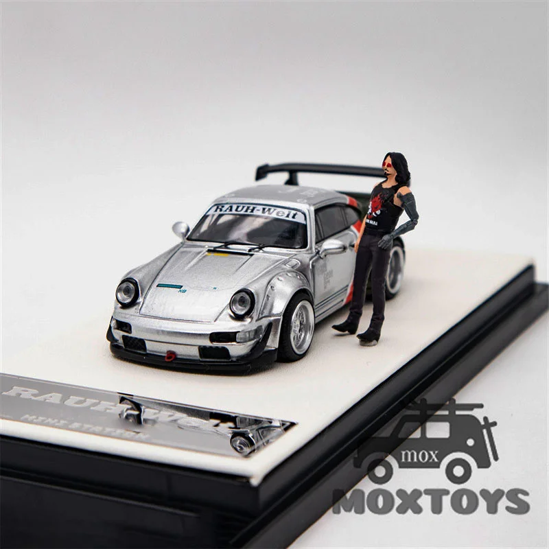 Mini Station 1:64 RWB 964 SAMURAI 2077 BlackYellow / SilverGreen limited499 Diecast Model Car