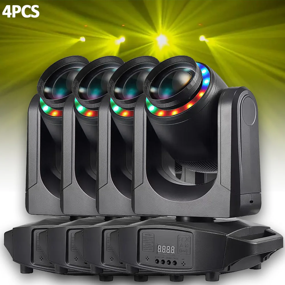 4PCS LED Beam Spot With Focuse 100W Moving Head Light For Ktv Dj Nightclub Hotal Lobby Atmosphere Gobo 18 Prism Projector Lights