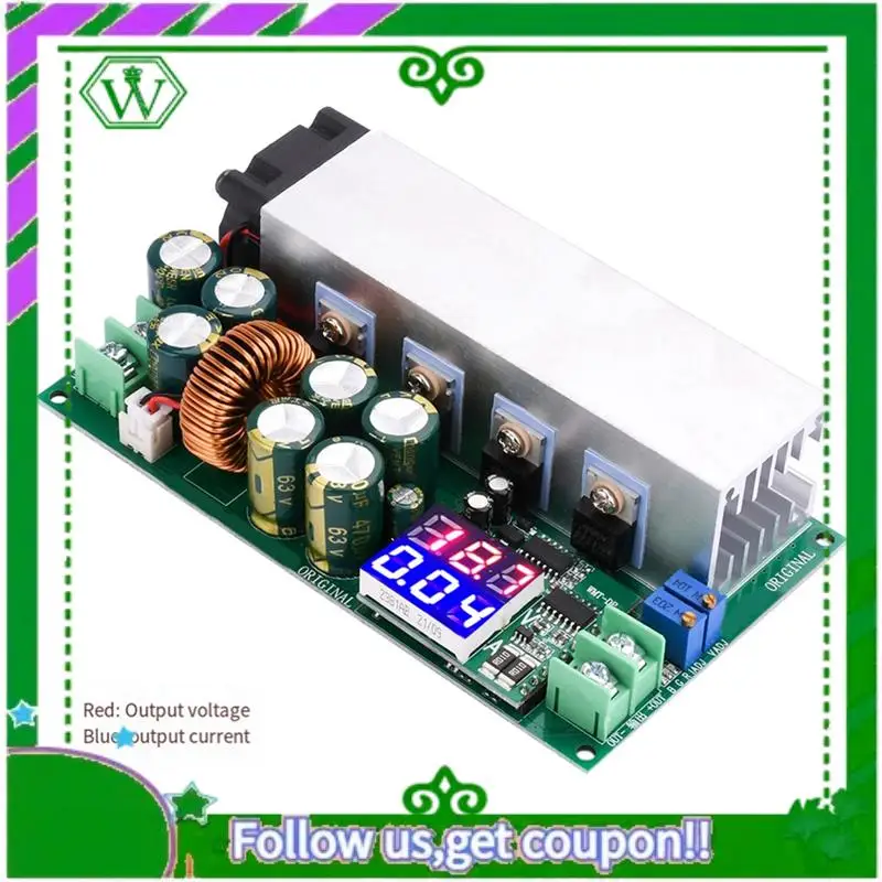 

Reliable-DC12-80V 20A Step-Down Power Module Current Constant Voltage Voltage Current Display 600W Buck Converter Module Durable