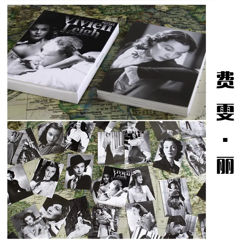 

30PCS Vintage Vivien Leigh Postcards Set - Classic Movie Star Greeting Cards Perfect Gift for Collectors
