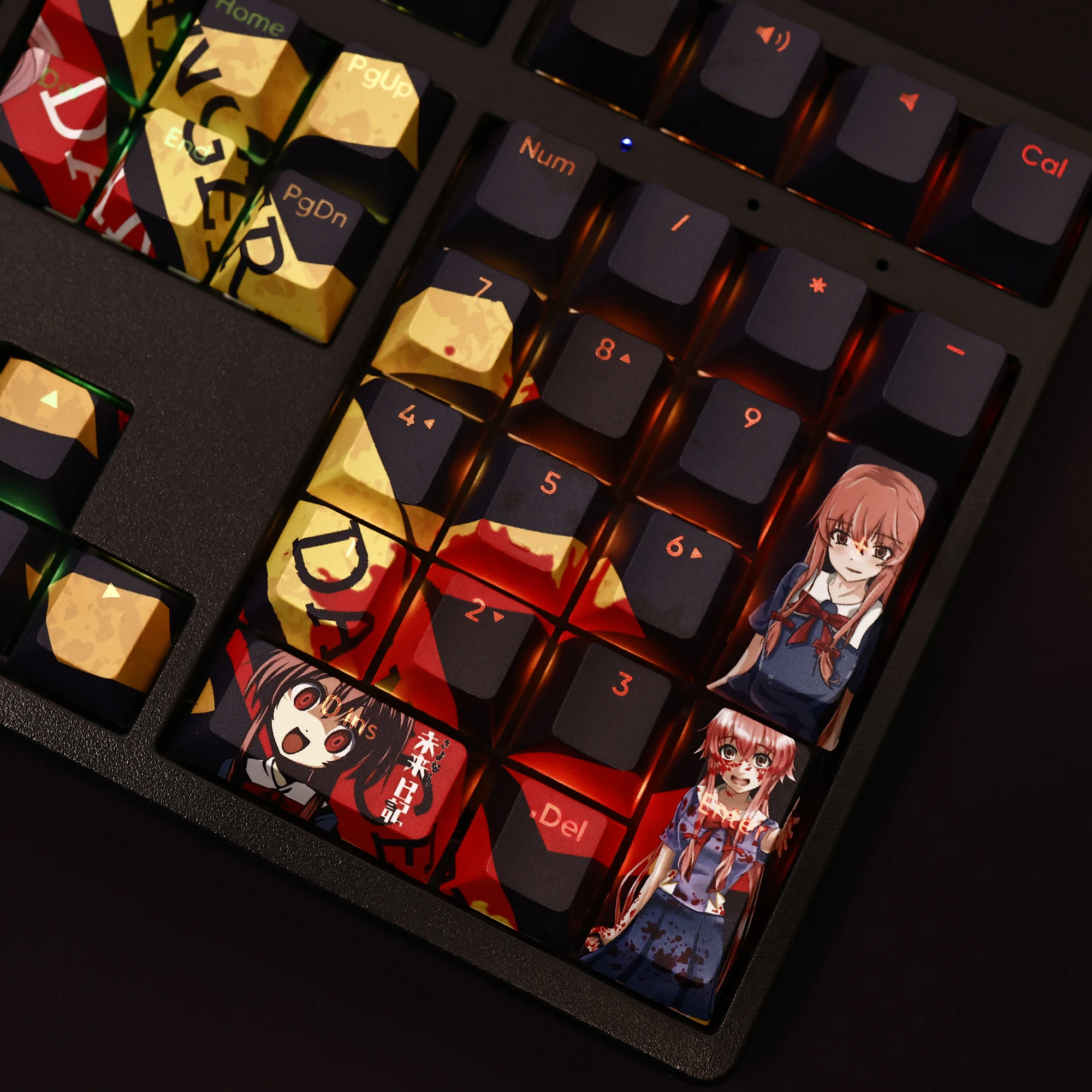 Imagem -04 - Diy Teclados Mecânicos com Teclados Pbt Futuro Diário Gasai Yuno Jogos de Anime Beleza Menina Chave Caps Cereja Altura mx 108 Teclas por Conjunto