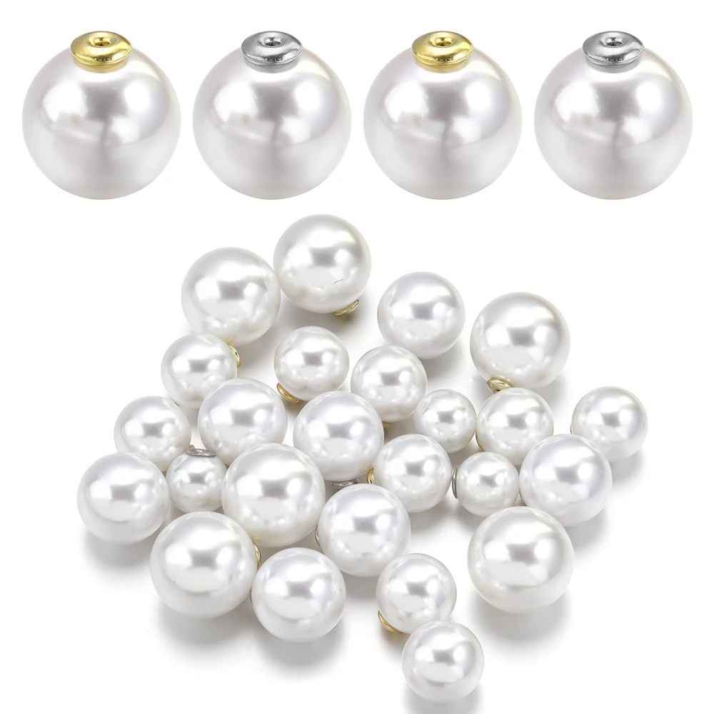 50pcs/lot Balls Hole Diameter 1mm Silver Color Round Artificial Pearl Brooch Backs Stoppers Brooch Pins Jewelry Findings