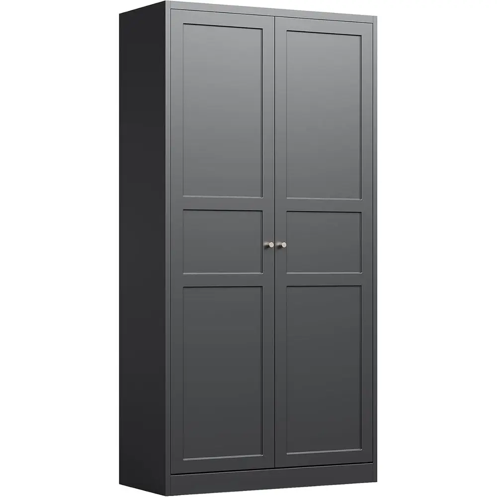 

72 Tall Metal Wardrobe Armoire with Adjustable Shelves and Hanging Rod for Bedroom Closet Storage (Black)