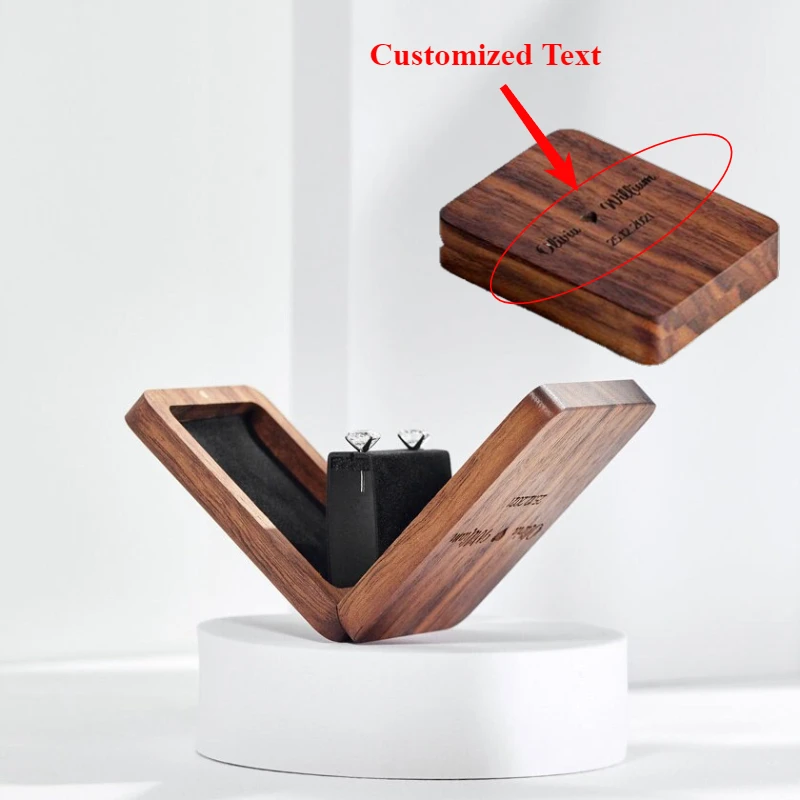 

Handcrafted Walnut Wood Jewelry Box, Miniature High-end Collectible with Luxury Earring Compartment Personalized Optional