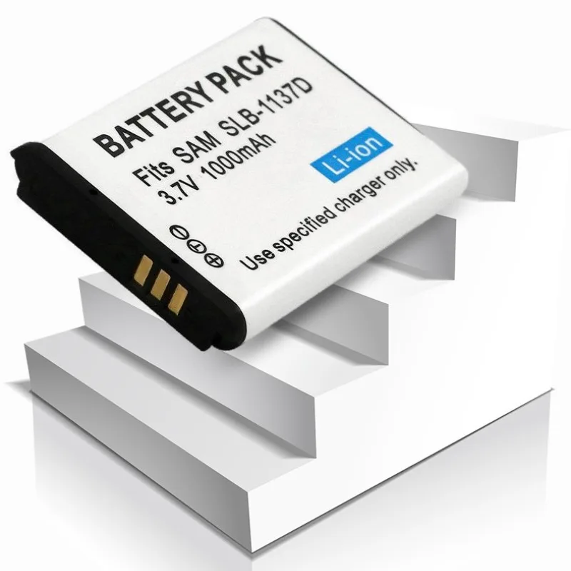 แบตเตอรี่ทดแทน 1000mAh สำหรับกล้องดิจิตอล Samsung SLB-1137D ใช้ได้กับรุ่น NV11 NV100 NV103 NV106 SL310W ES75 ES90