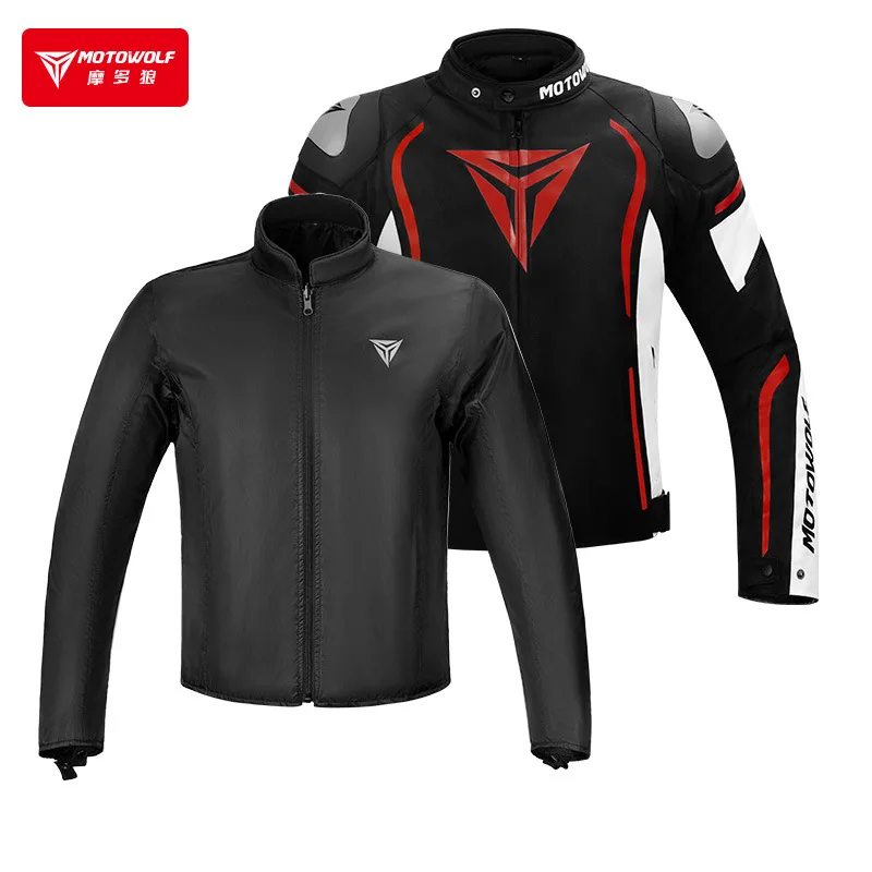 

MOTOWOLF Motorcycle Riding Jacket Windproof Warm CE Armor Protective Gear Detachable Liner Motocross Touring Anti-Fall Coat