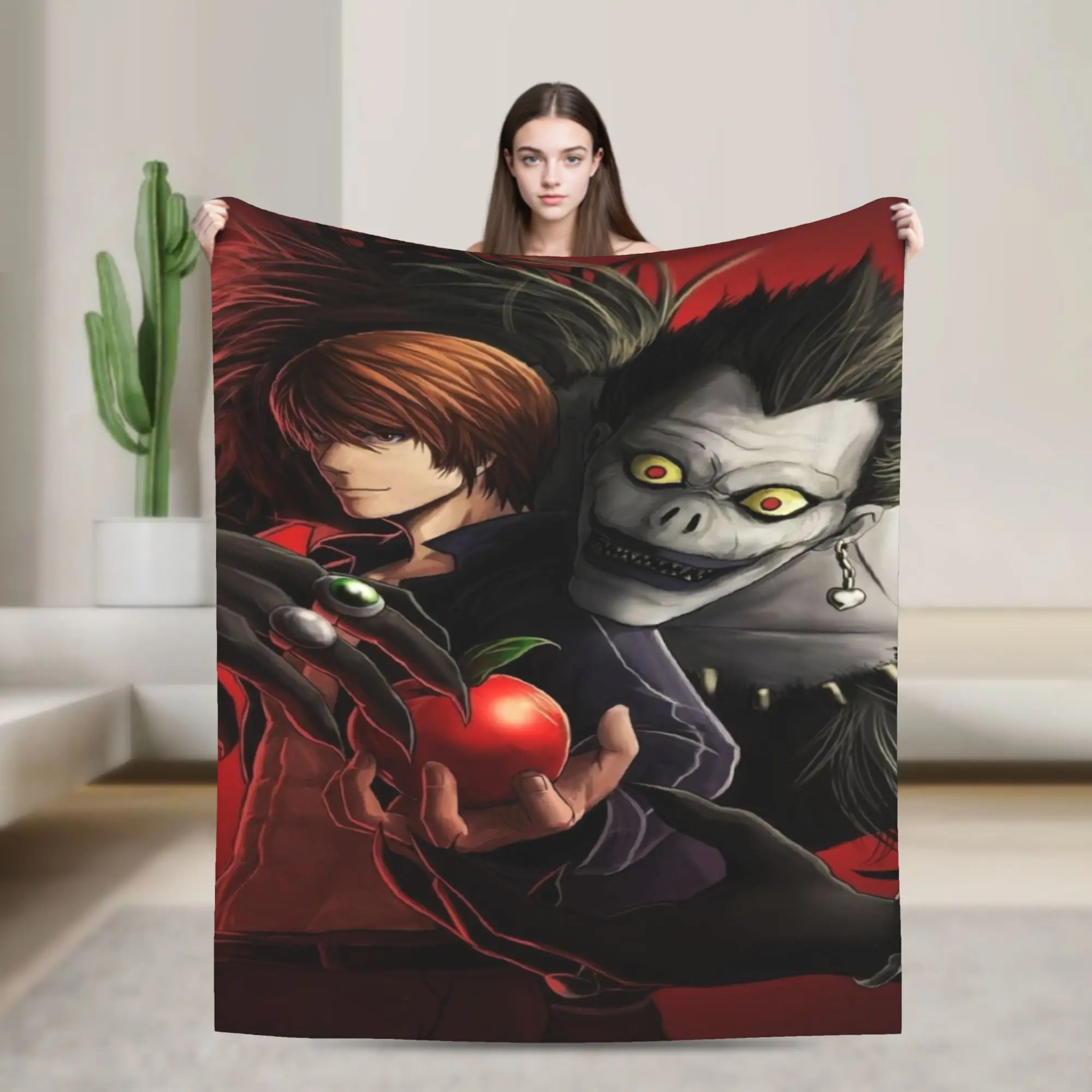 deaths notes anime catoon Merch Blanket Super Soft Flannel  Throw Blankets Comfortable Bedding Throws