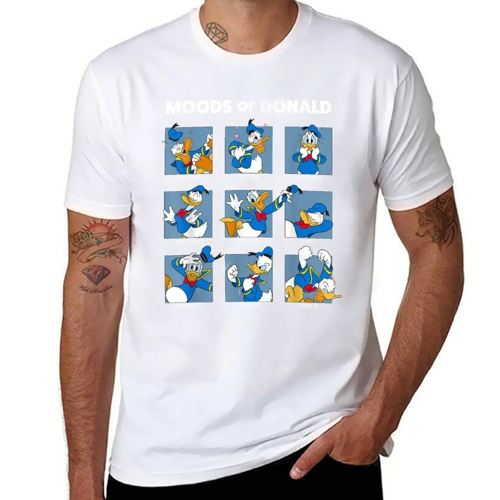 Funny Moods Of Donald Cartoon T-Shirt man t shirt designer cotton t shirt man T-Shirt