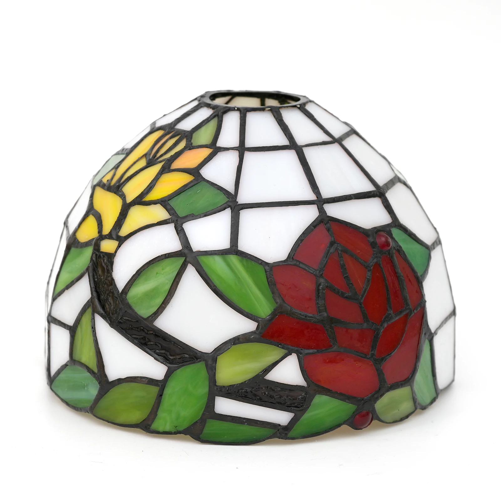 

Retro lamp cover Feather Design 8" Yellow Stained Glass Lampshade - Perfect for Table, Floor Lamps & Chandeliers