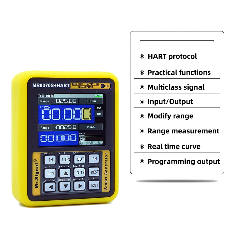 MR9270S + HART 4-20MA Signal Generator Calibrate Current Voltage PT100 Thermocouple Pressure Transmitter Recorder Frequency