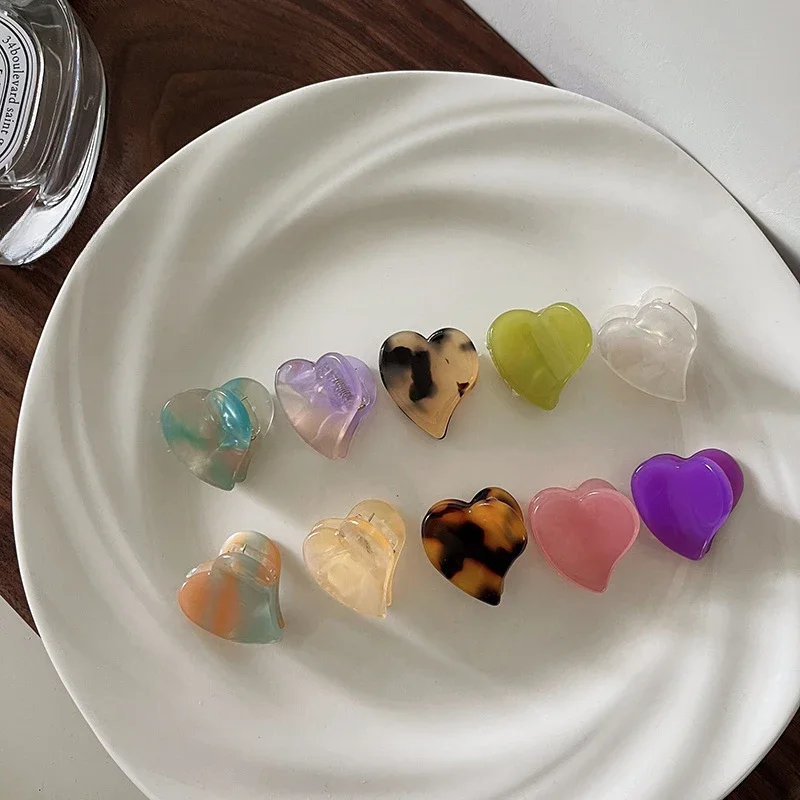 집게핀 Acetate Accessories Cute Bangs Broken Hair Clip Small Mini Hair Clip Marble Pattern Love Acetate Hair Clips Sweet Hairpin