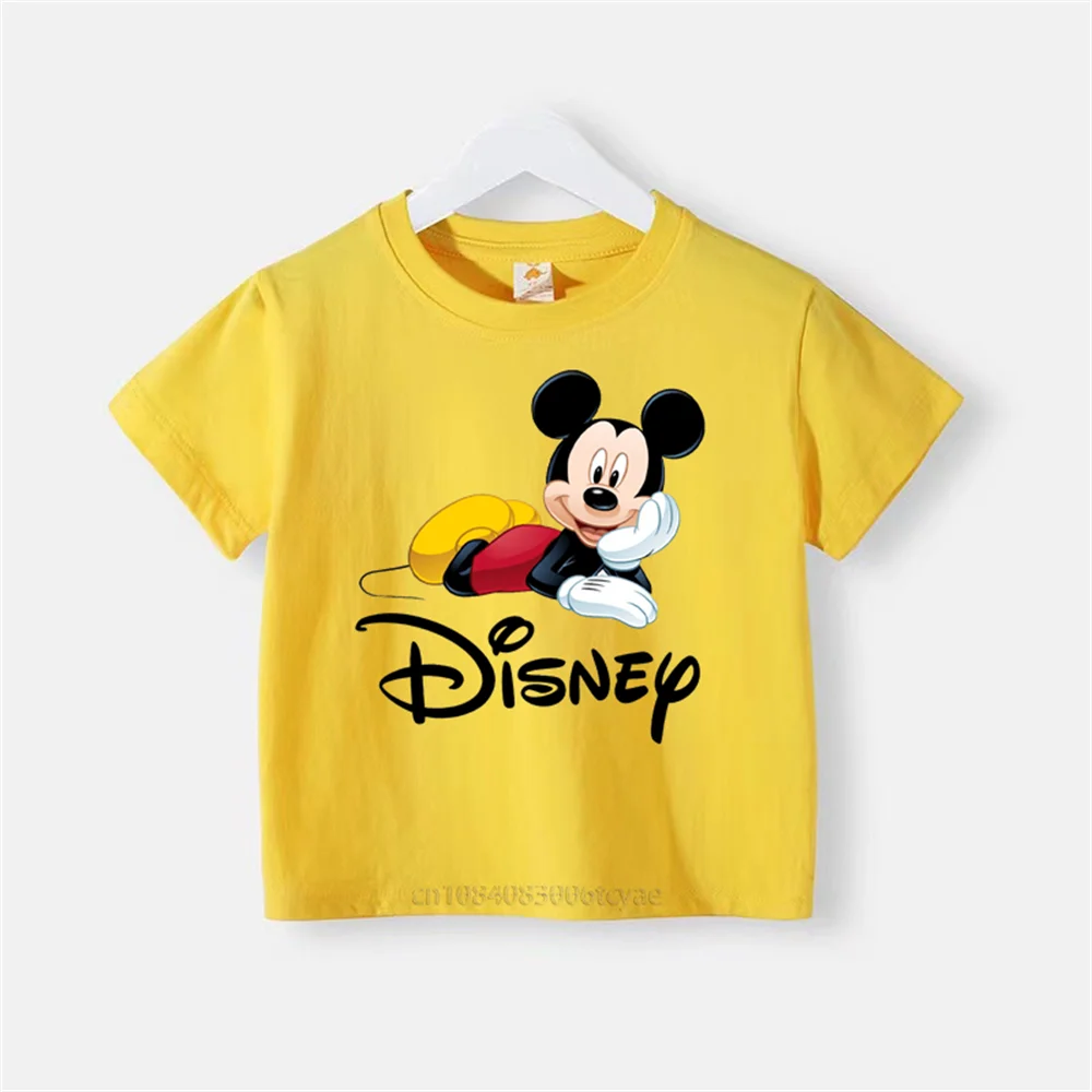 Disney Minnie Printed Cotton T-shirt Boys Girls round neck fashion cute Mickey Mouse short sleeve top children's summer clothing