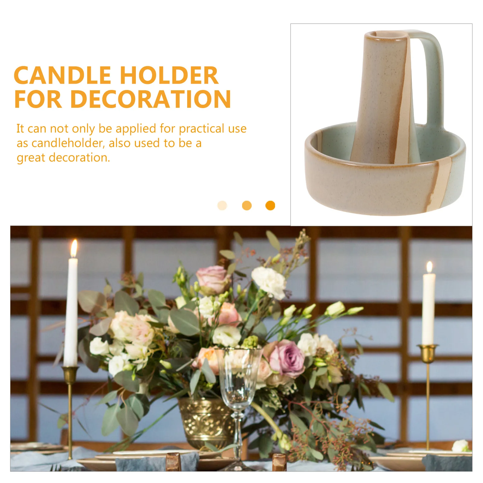 

2 Pcs Stick Holder Candleholder Candlestick Ceramic Holders for Home Creative Ornaments
